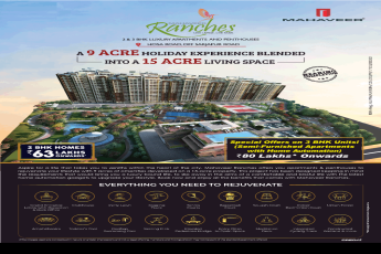 Special offers on 3 BHK units Semi furnished apartments with home automation at Mahaveer Ranches, Bangalore